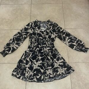 Navy and white mini dress